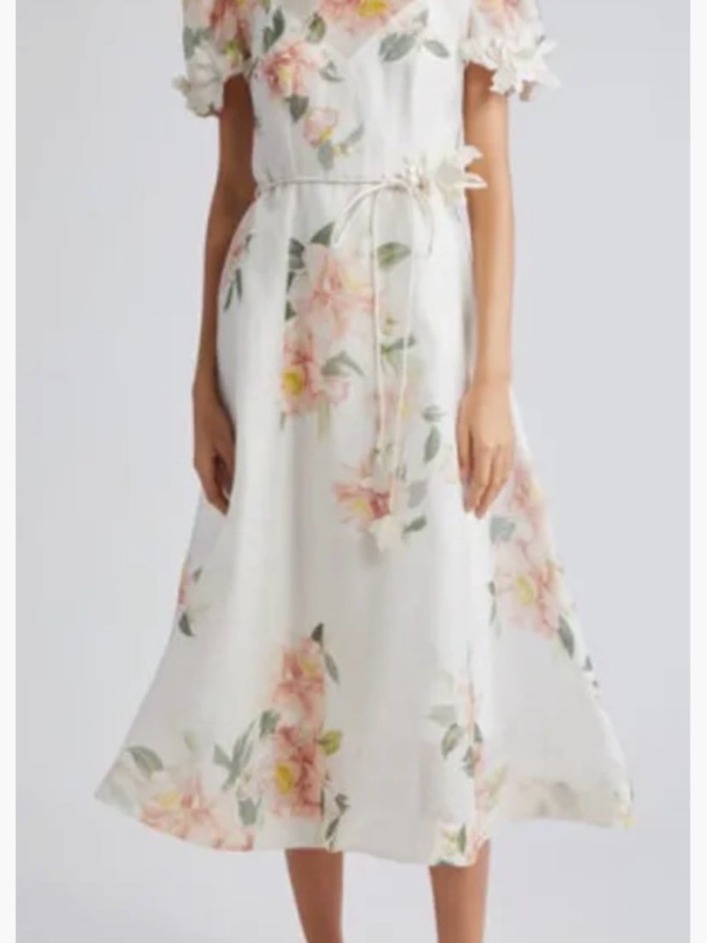 Zimmermann New - Natura Litoff Flower Midi Dress